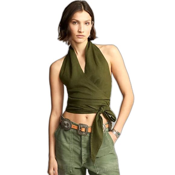 Polo by Ralph Lauren Olive Green Crop Top - Picture 1 of 6